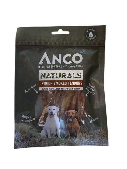 Anco Naturals Ostrich Smoked Tendons 75g