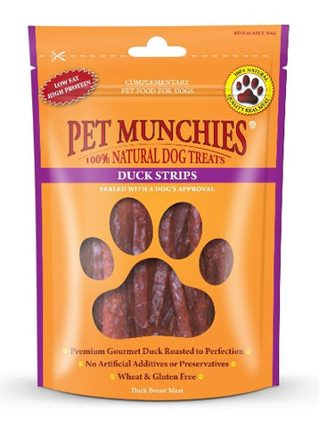 Pet Munchies Dog Treats - Duck Strips - 320g BBD 12/06/2024
