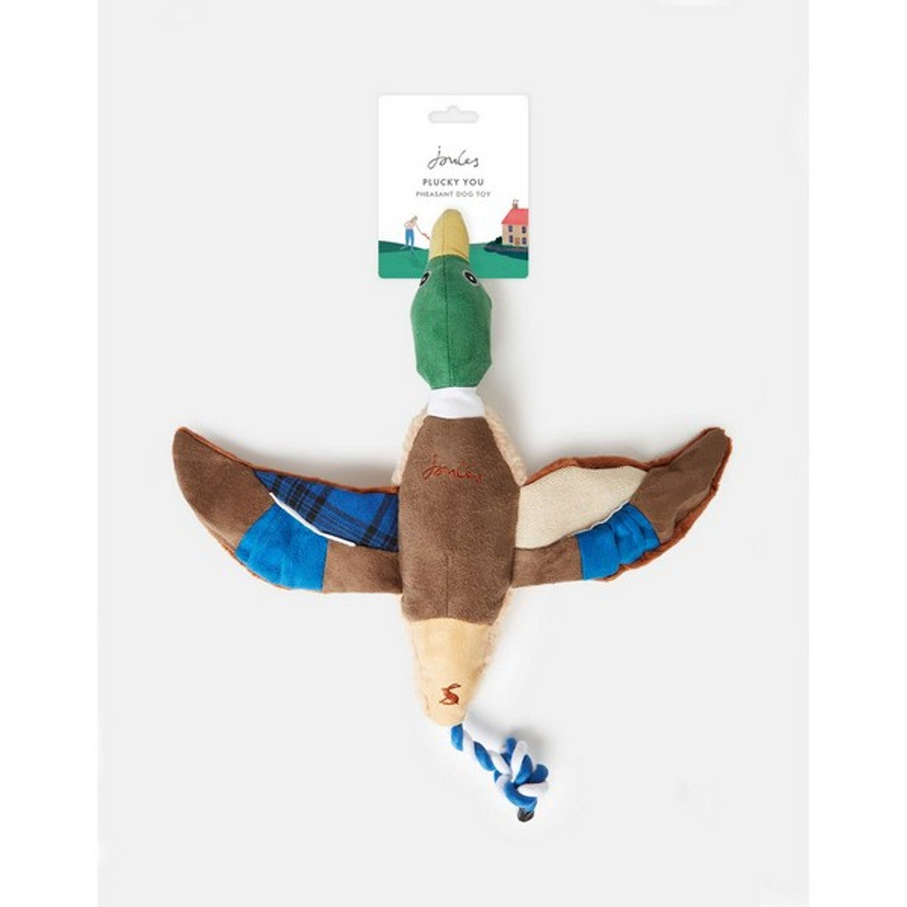 Joules Plush Printed Blue Duck Dog Toy