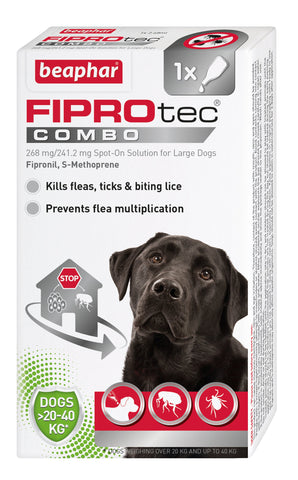 Beaphar FIPROtec Combo - Flea, Tick & Biting Lice Treatment for Large Dogs x 1 - BBD 03/2024