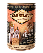 Carnilove 6 x 400g Salmon & Turkey For Puppies dog food wet- Jurassic Bark Pet Store Littleport Ely Cambridge