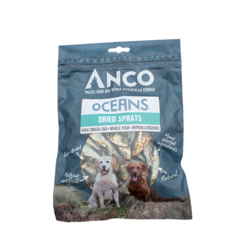Anco Oceans Dried Sprats 150g Dog- Jurassic Bark Pet Store Littleport Ely Cambridge