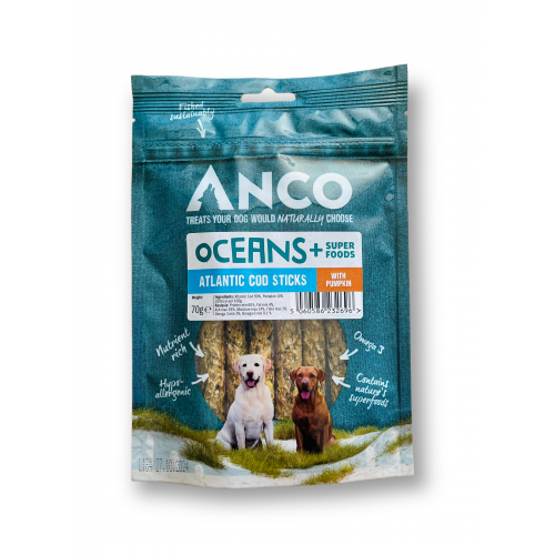 Anco Oceans+ Atlantic Cod Stick with Pumpkin 70g