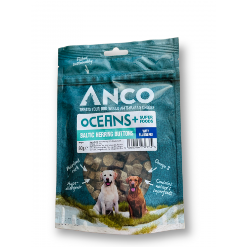 Anco Oceans+ Baltic Herring Buttons with Blueberry 80g BBD 11/24