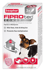 Beaphar FIPROtec combo - Flea, Tick & Biting Lice Treatment for Small Dogs x3