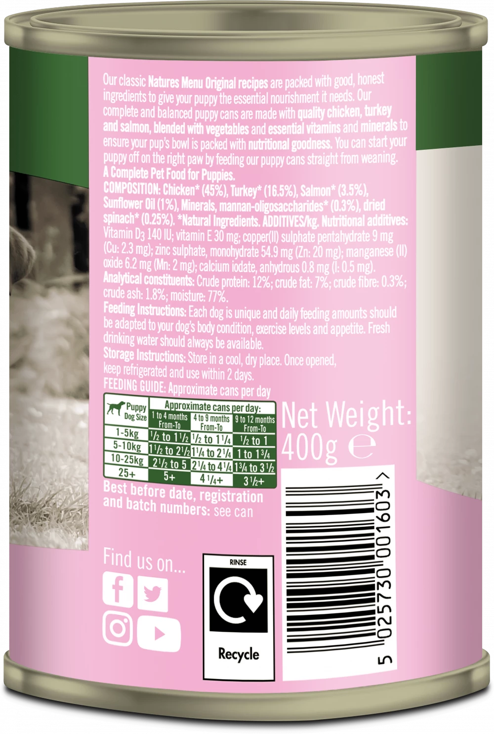 Natures Menu Junior Chicken with Turkey for Puppies 12 x 400g