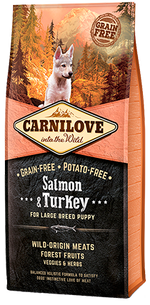 Carnilove Salmon & Turkey Large Breed Puppy Dog- Jurassic Bark Pet Store Littleport Ely Cambridge