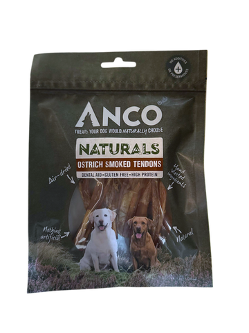 Anco Naturals Ostrich Smoked Tendons 75g