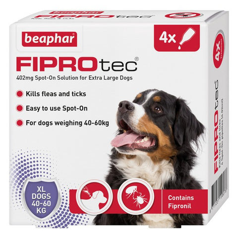 Beaphar FIPROtec Spot-On Extra Large Dog Flea & Tick Treatment - x 4