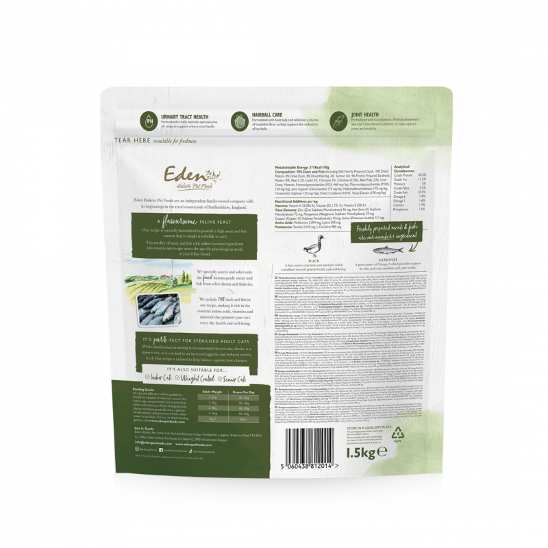 Eden Feline Feast Duck & Sardine 1.5KG