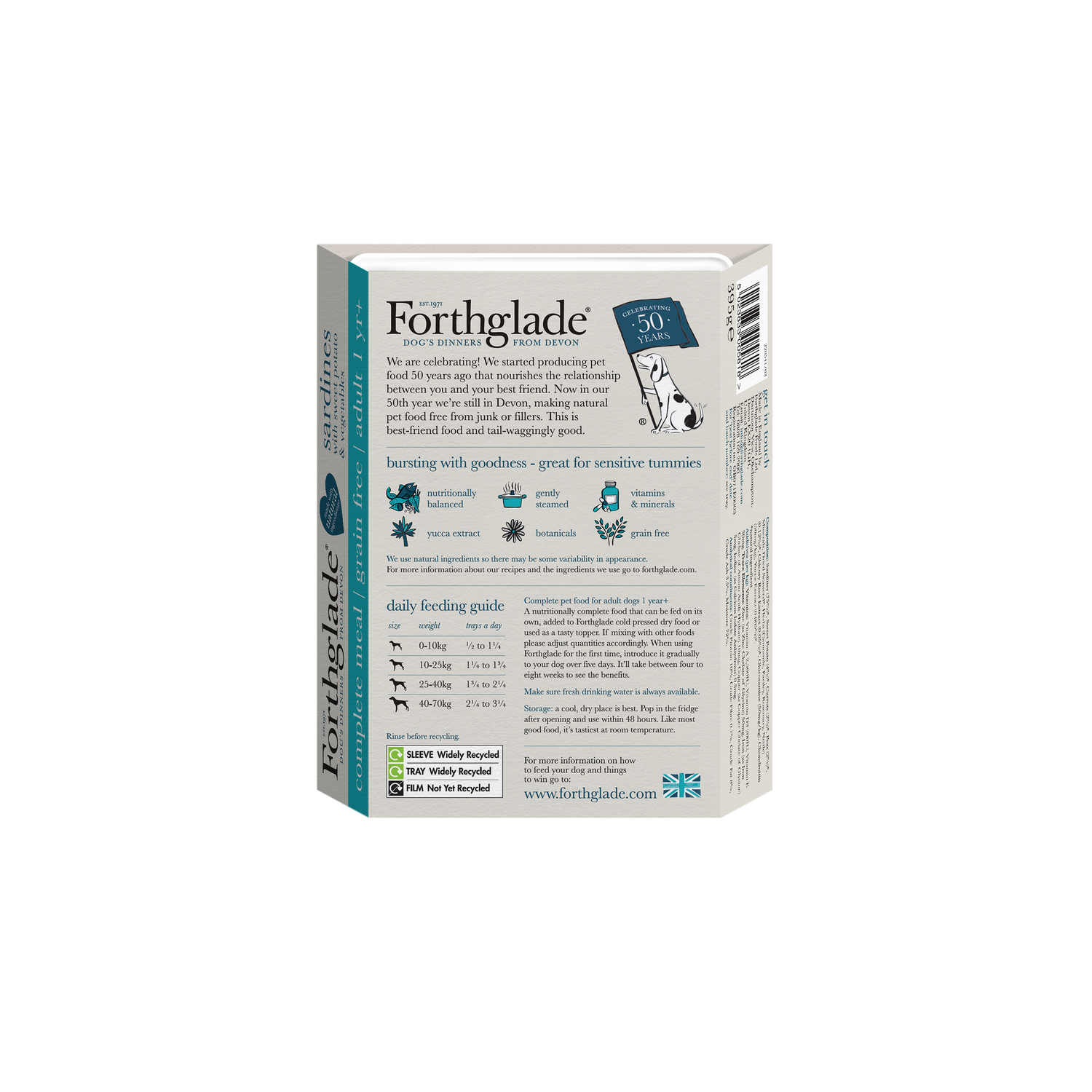 Forthglade Complete Grain Free Adult Sardine with Sweet Potato & Veg 395g