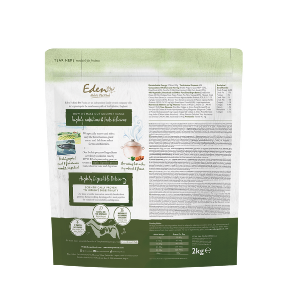 Eden Gourmet Range Duck & Herring Dry Dog Food 2kg Jurassic Bark Pet