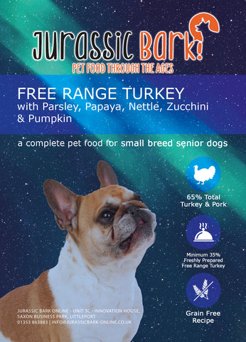 Jurassic Bark Superfood 65 - Small Breed Free Range Turkey for Senior Dogs