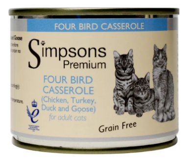 Simpsons Organic Four Bird Cat 6 x 200g BBD 5/25