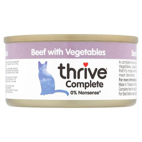 Thrive Cat Cans - 100% Complete Beef with Veg 75g