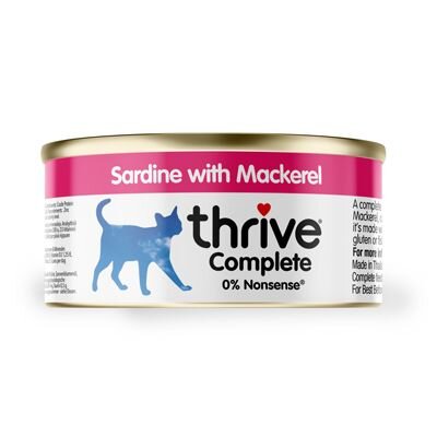 Thrive Cat Cans - 100% Complete Sardine & Mackerel in Gravy 75g