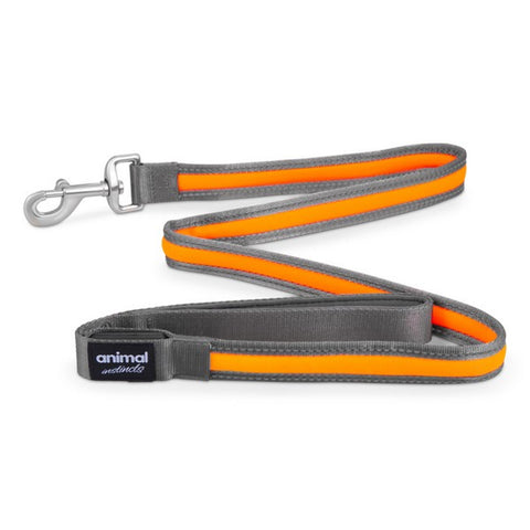 Animal Instincts Flashing Safety USB Nylon Leash Grey/Orange 1.2M