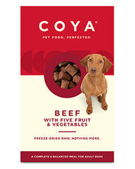 COYA Freeze-Dried Raw Complete Adult Dog Food Beef, Fruits & Vegetables 750g