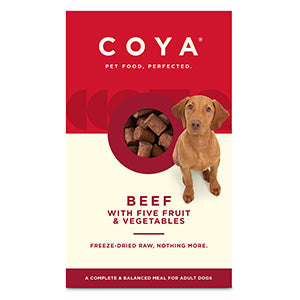 COYA Freeze-Dried Raw Complete Adult Dog Food Beef, Fruits & Vegetables 750g