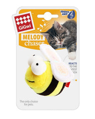 GiGwi Bee Motion Activated Bee Sound Cat Toy Yellow
