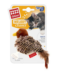 GiGwi Bird Motion Activated Bird Sound Cat Toy Grey