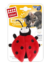 GiGwi Ladybird Motion Activated Beetle Sound Cat Toy Red