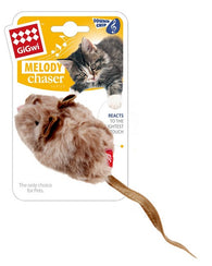 GiGwi Mouse Motion Activated Mouse Sound Cat Toy Brown