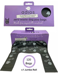 Adios Compostable & Biodegradable Dog Poo Handle Bags - 120