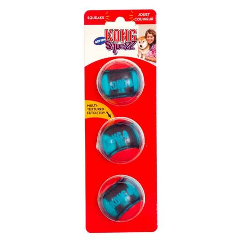 KONG Squeezz Action Sports Ball - Med x3 pk