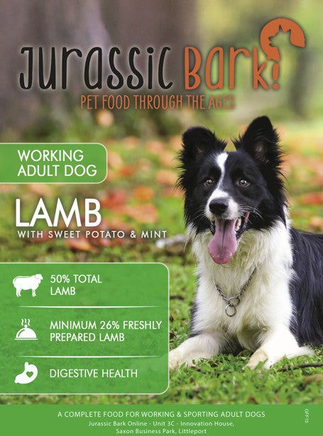 Jurassic Bark GF Adult Lamb and Mint Working Dog 15kg