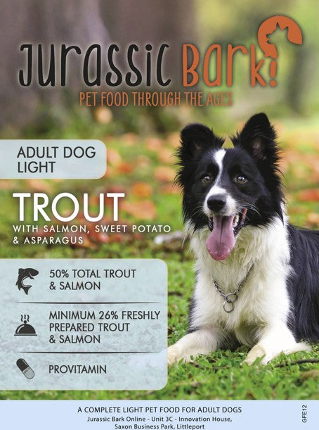 Jurassic Bark GF Adult Light Trout with Salmon, Sweet Potato & Asparagus