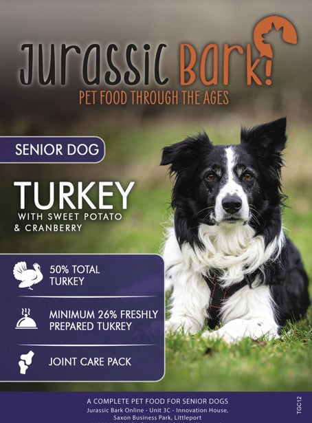Jurassic Bark GF Adult Senior Turkey Sweet Potato & Cranberry