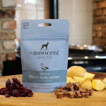 Innocent Hound Sliced Sausage Dog Treats 70g Duck