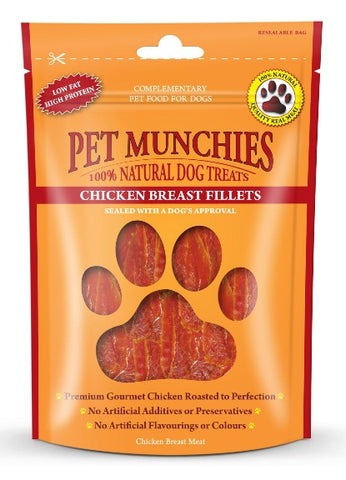 Pet Munchies Dog Treats - Chicken Breast Fillets 100g