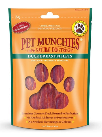 Pet Munchies Dog Treats - Duck Breast Fillets 80g