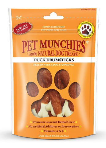 Pet Munchies Dog Treats - Duck Drumsticks 100g
