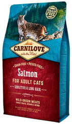 Carnilove Salmon for Adult Cats – Sensitive & Long Hair Cat Food Dry- Jurassic Bark Pet Store Littleport Ely Cambridge