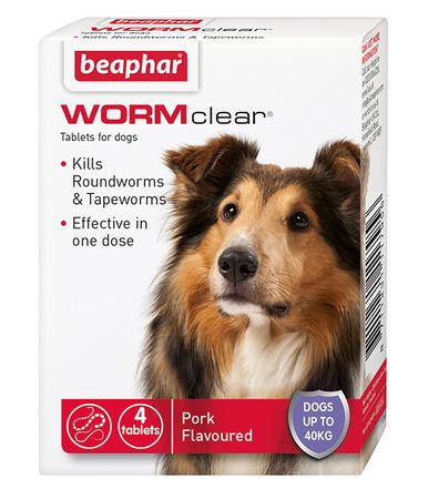 Beaphar WORMclear® Tablets for large dogs (up to 40kg) x4