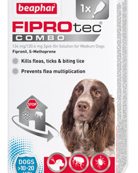 Beaphar FIPROtec combo - Flea, Tick & Biting Lice Treatment for Medium Dogs x 1