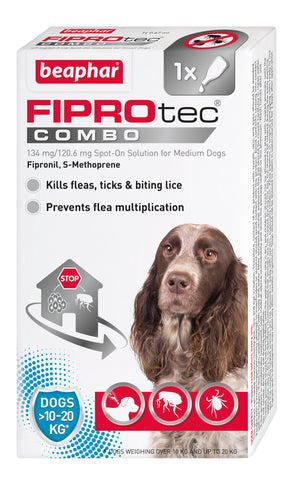 Beaphar FIPROtec combo - Flea, Tick & Biting Lice Treatment for Medium Dogs x 1
