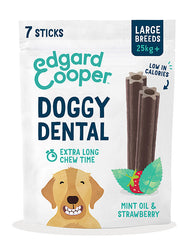 Edgard and Cooper Doggy Dental Sticks - Strawberry  & Mint Oil 240g 7 Pack