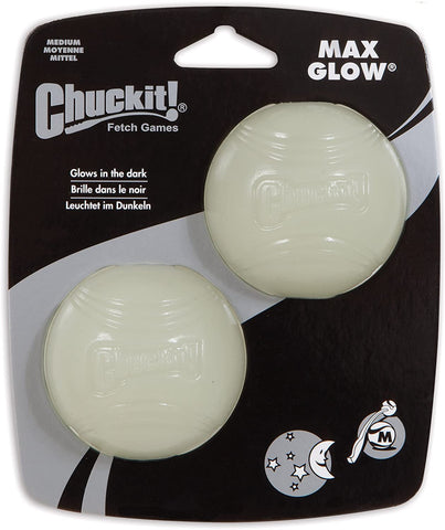 Chuckit! Max Glow Balls (2pk) - Medium 6.5cm