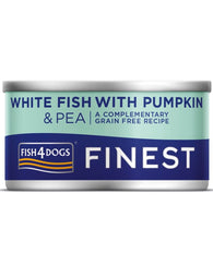 Fish4Dogs Finest White Fish with Pumpkin & Pea Can 85g