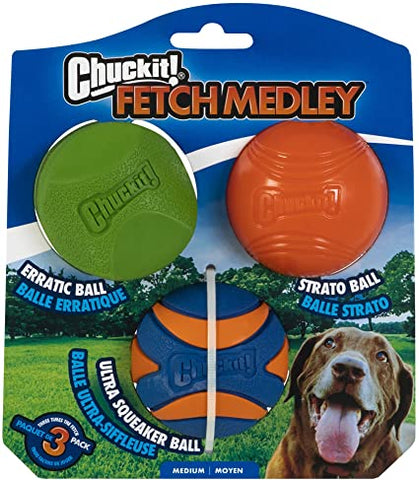 Chuckit! Fetch Medley Assorted Medium (3Pk) 6.5cm