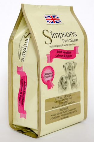 Simpsons Complete Adult Sensitive Salmon & Potato Dog- Jurassic Bark Pet Store Littleport Ely Cambridge