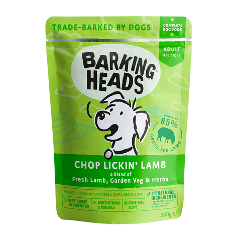 Barking Heads Chop Lickin' Lamb 300g dog food wet- Jurassic Bark Pet Store Littleport Ely Cambridge