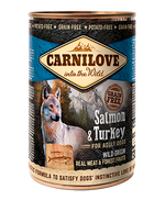 Carnilove 6 x 400g Salmon & Turkey For Adult Dogs Dog Food Wet- Jurassic Bark Pet Store Littleport Ely Cambridge