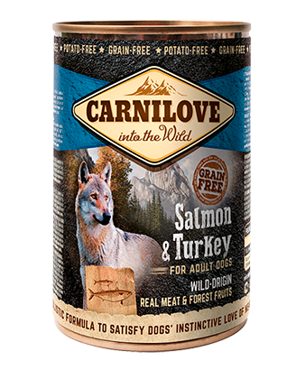 Carnilove 6 x 400g Salmon & Turkey For Adult Dogs Dog Food Wet- Jurassic Bark Pet Store Littleport Ely Cambridge