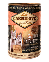 Carnilove 6 x 400g Salmon & Turkey For Puppies dog food wet- Jurassic Bark Pet Store Littleport Ely Cambridge