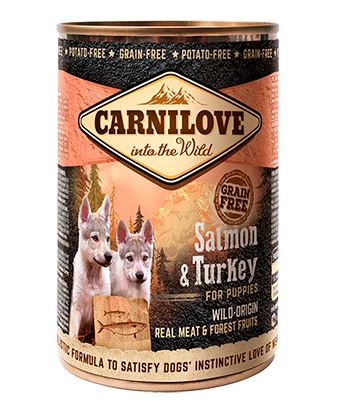 Carnilove 6 x 400g Salmon & Turkey For Puppies dog food wet- Jurassic Bark Pet Store Littleport Ely Cambridge